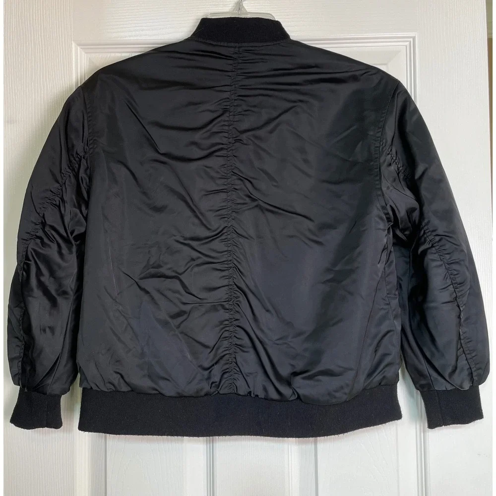 Zara Kids Black Bomber Jacket Ruched Back Quilted Detail Size 2‑3 Years‎